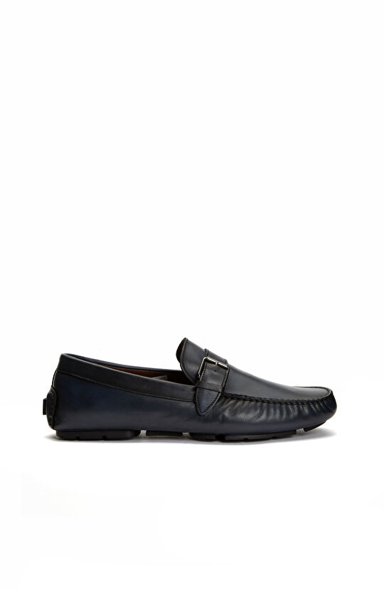 Lacivert Deri Loafer