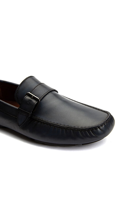 Lacivert Deri Loafer