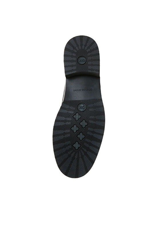 Siyah Deri Tokalı Kadın Loafer