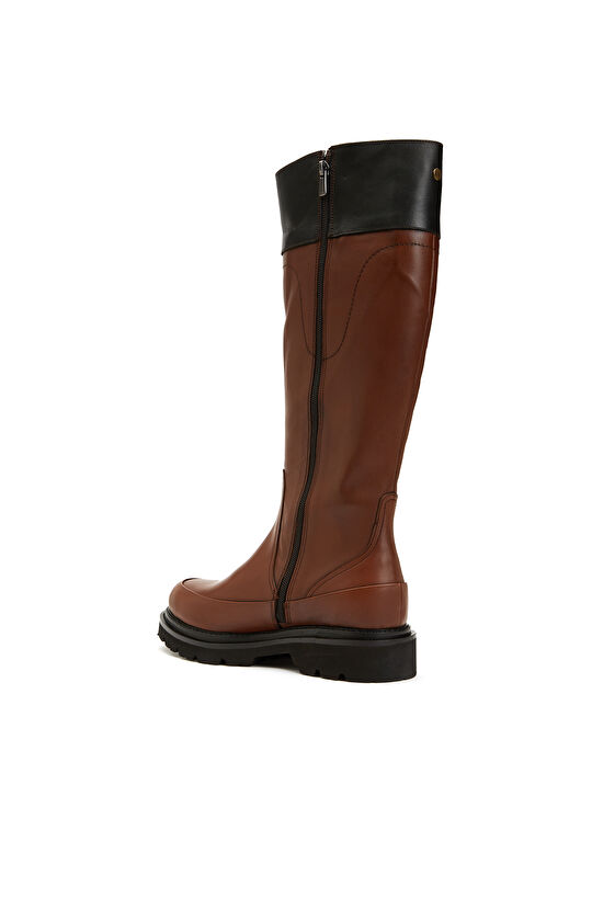 Taba Siyah Kadın Deri Çizme