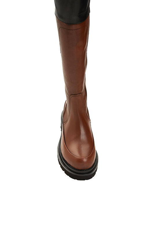 Taba Siyah Kadın Deri Çizme