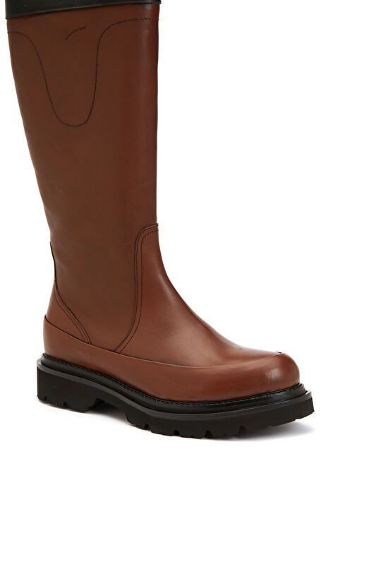 Taba Siyah Kadın Deri Çizme