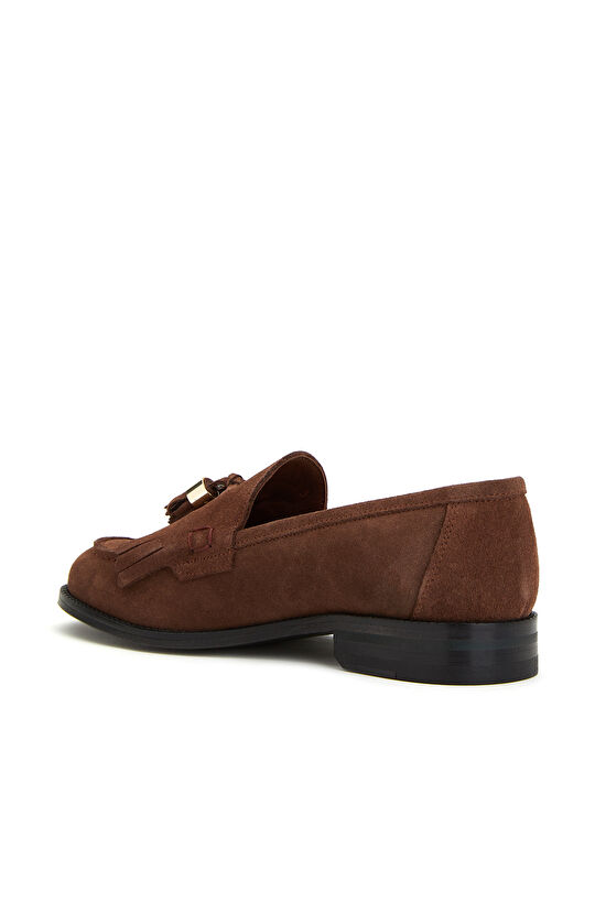 Kahverengi Kadın Süet Loafer