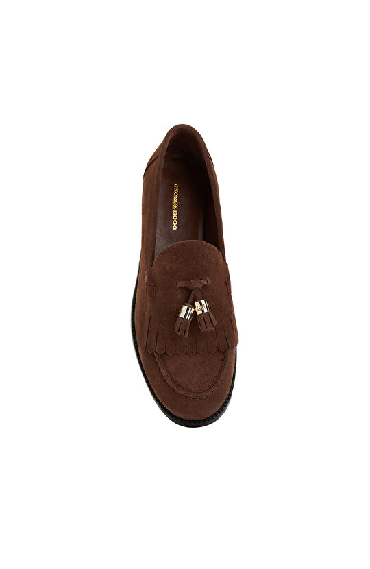 Kahverengi Kadın Süet Loafer