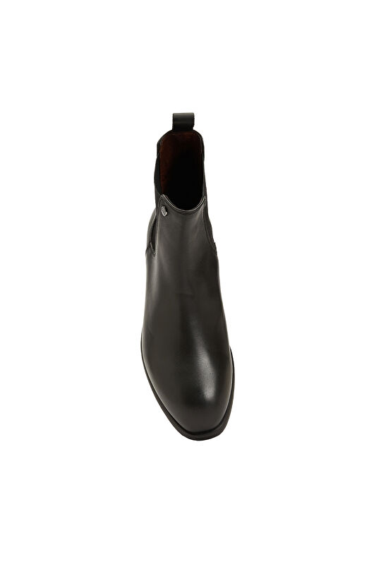 Siyah Kadın Deri Chelsea Bot