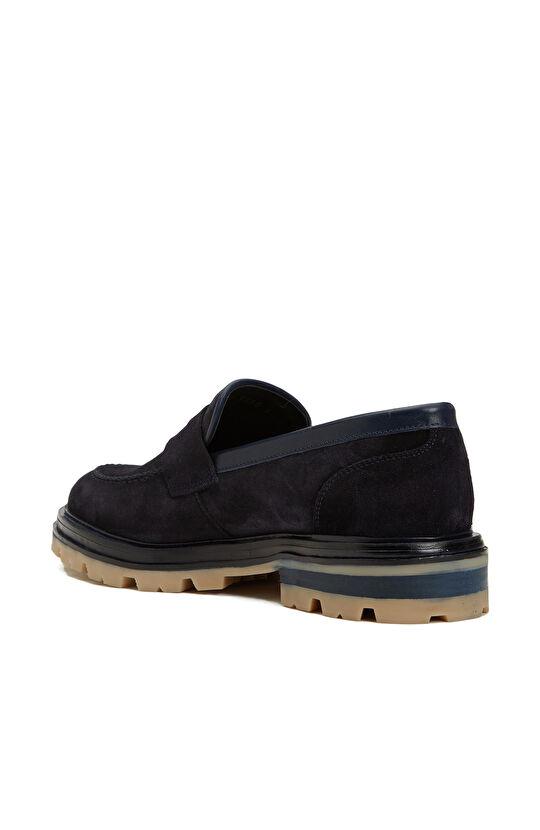 Lacivert Erkek Süet Deri Loafer