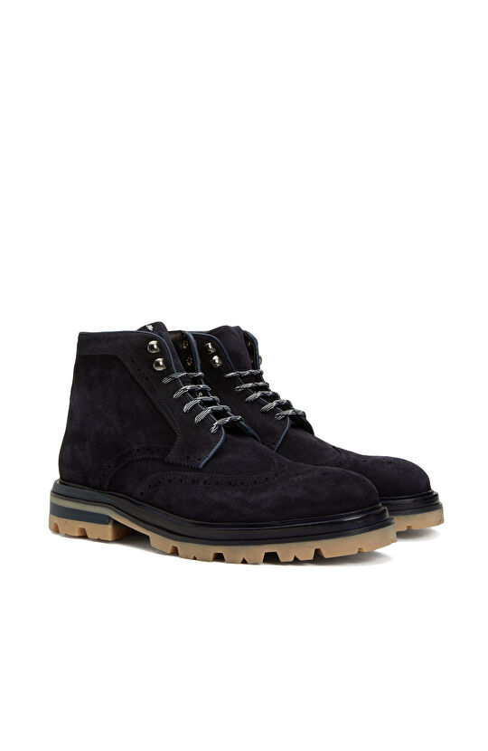 Lacivert Erkek Süet Deri Bot