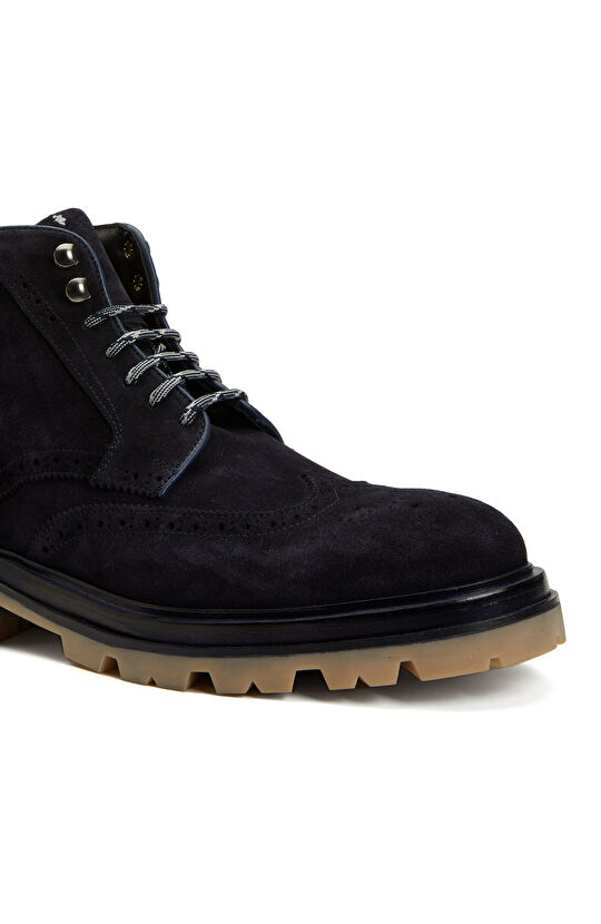 Lacivert Erkek Süet Deri Bot