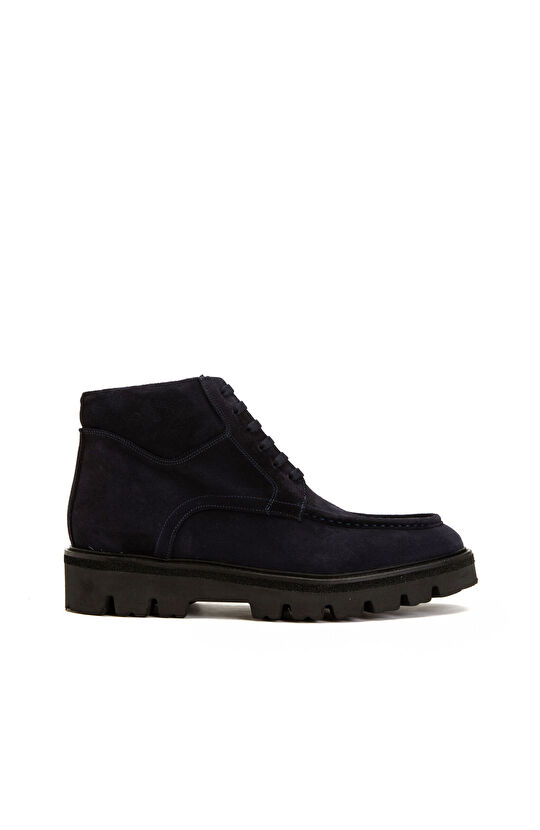 Navy Blue Men's Suede Leather Boot
