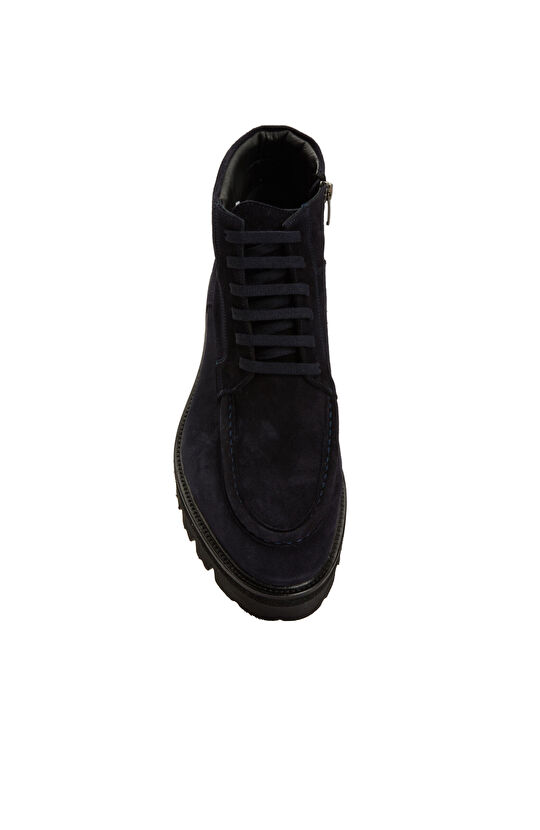 Navy Blue Men's Suede Leather Boot