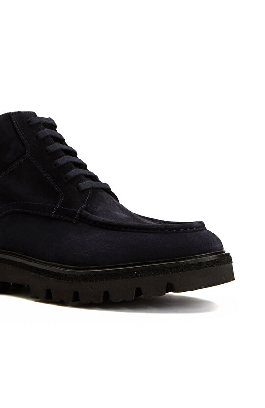 Navy Blue Men's Suede Leather Boot