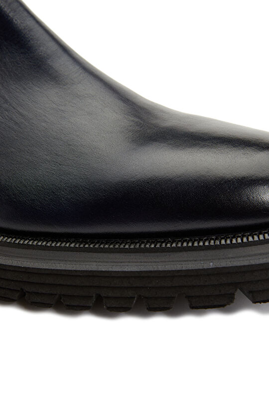 Navy Blue Men's Leather Boot