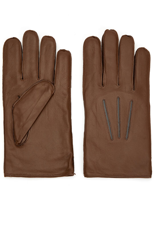 Kahverengi Erkek Suni Deri Eldiven