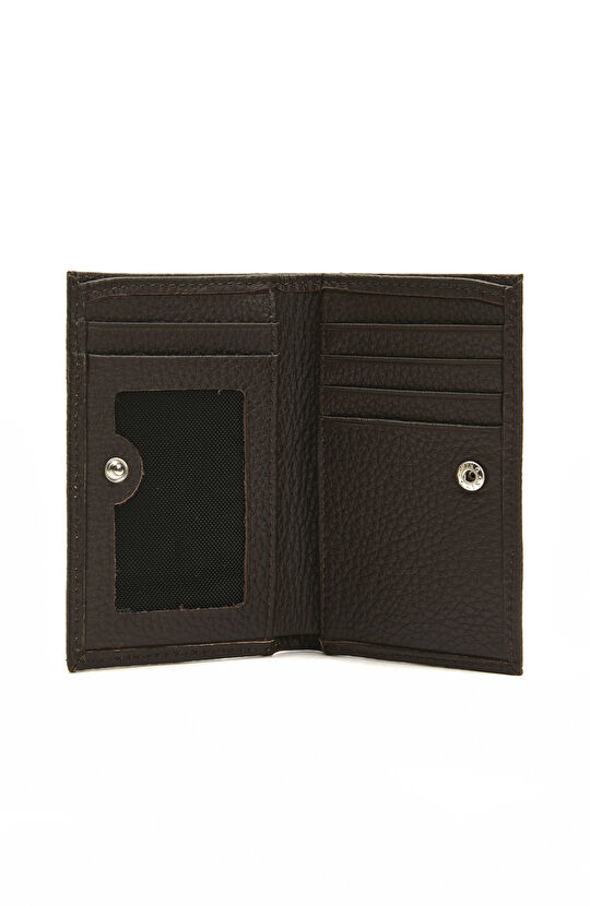 Kahverengi Çıtçıtlı Erkek Deri Cüzdan