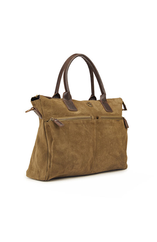 Haki Erkek Süet Laptop Çantası