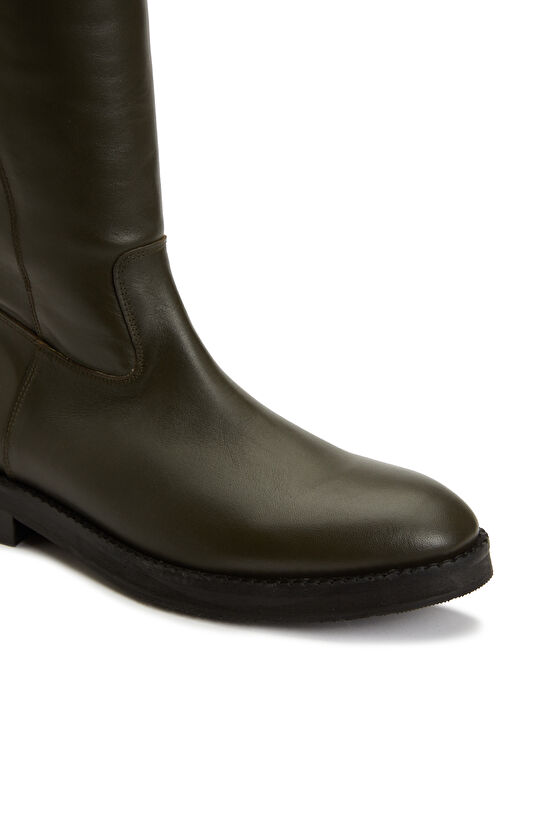 Haki Kadın Deri Çizme