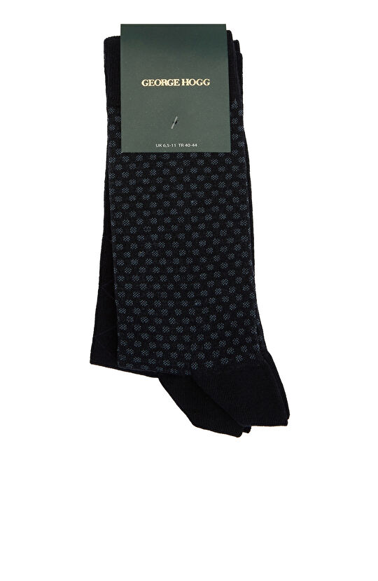 Lacivert Armürlü Erkek 2li Çorap Seti