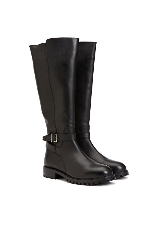 Siyah Kadın Deri Çizme