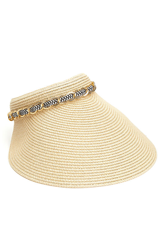 Ekru Kadın Hasır Şapka