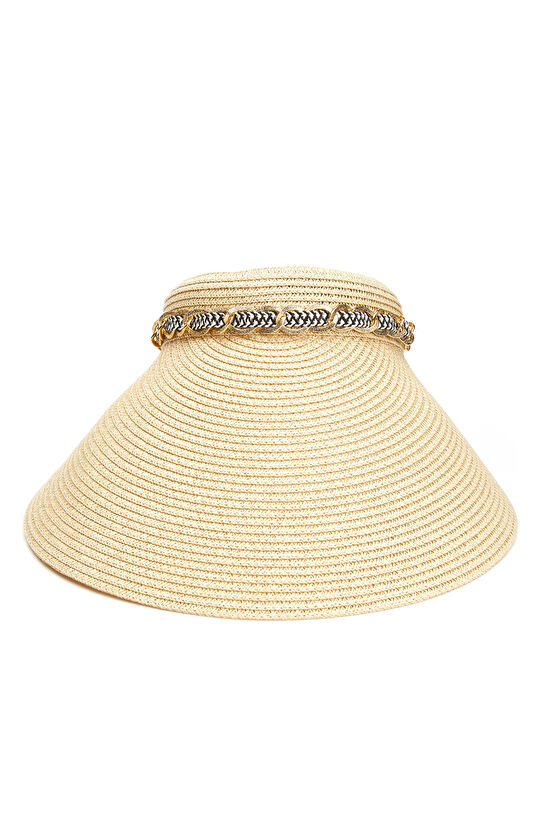 Ekru Kadın Hasır Şapka