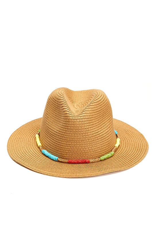 Bej Kadın Hasır Şapka