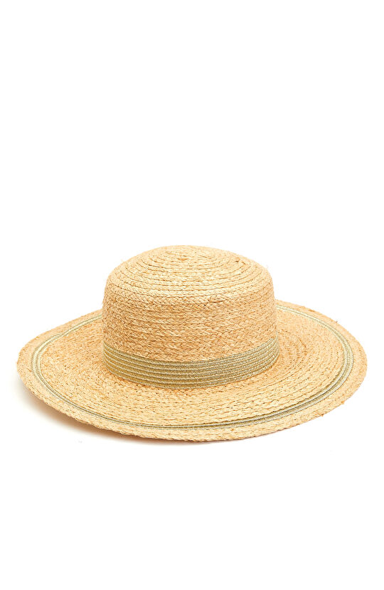 Ekru Kadın Hasır Şapka