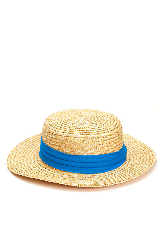 Bej Kadın Hasır Şapka