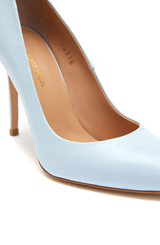 Buz Mavisi Kadın Deri Stiletto