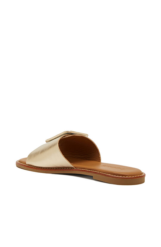 Gold Kadın Deri Terlik