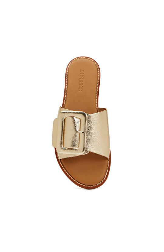 Gold Kadın Deri Terlik