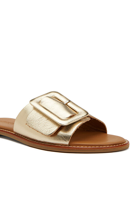 Gold Kadın Deri Terlik
