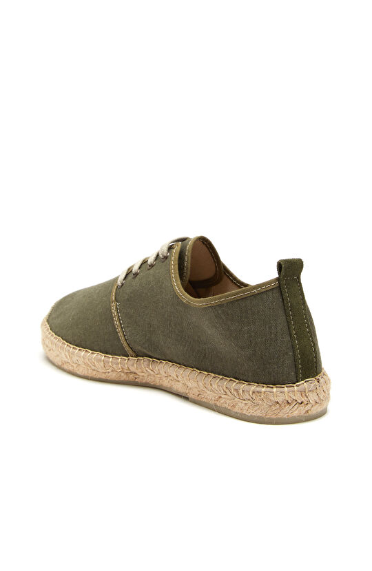 Haki Hasır Şeritli Erkek  Espadril