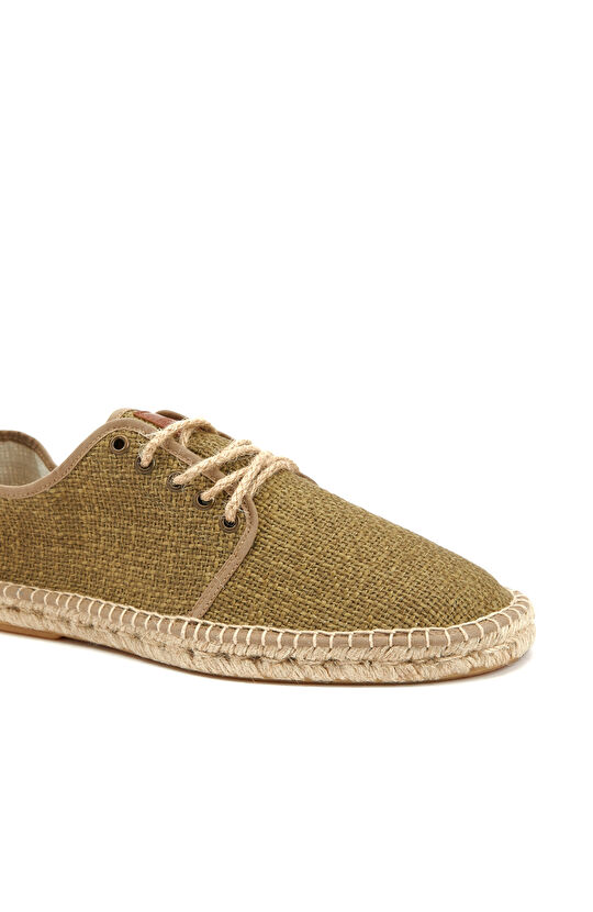 Haki Kanvas Erkek Bağcıklı Espadril