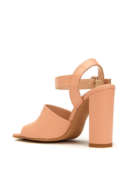 Pudra Rengi Kadın Deri Sandalet