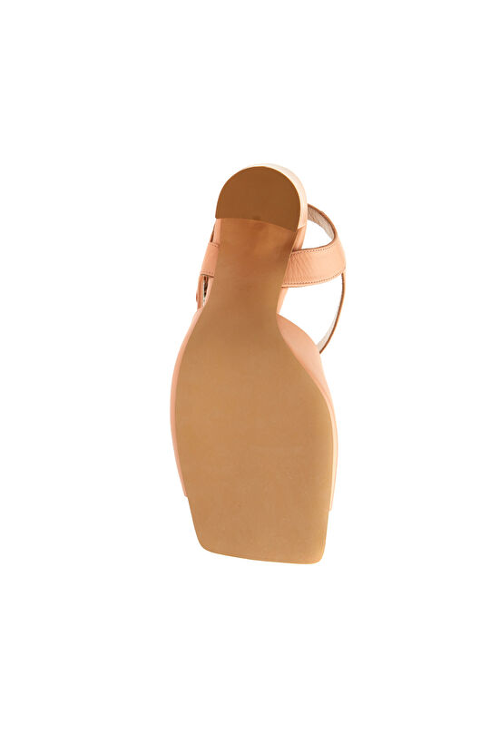 Pudra Rengi Kadın Deri Sandalet