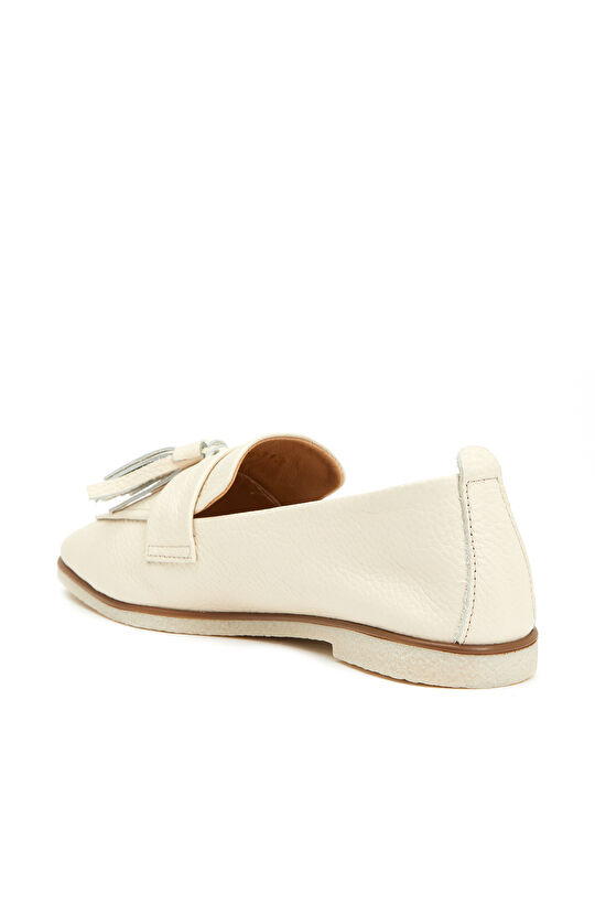 Bej Kadın Deri Loafer
