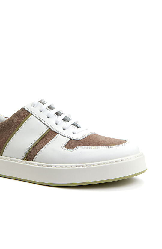 Beyaz Bej Erkek Deri Ayakkabı