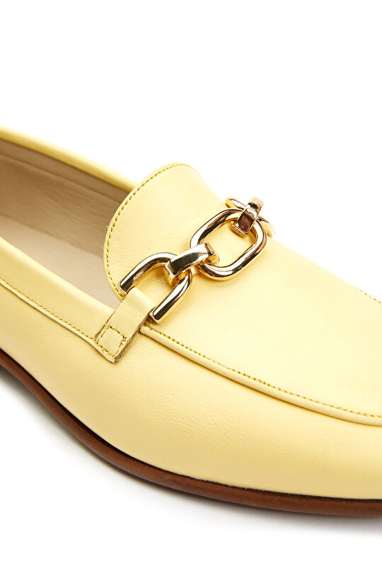 Sarı Kadın Deri Loafer