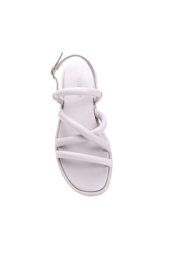 Lila Kadın Deri Sandalet