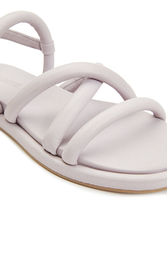 Lila Kadın Deri Sandalet