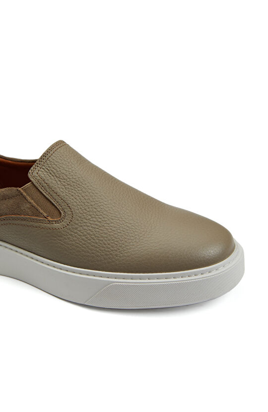 Gri Kadın Deri Sneaker