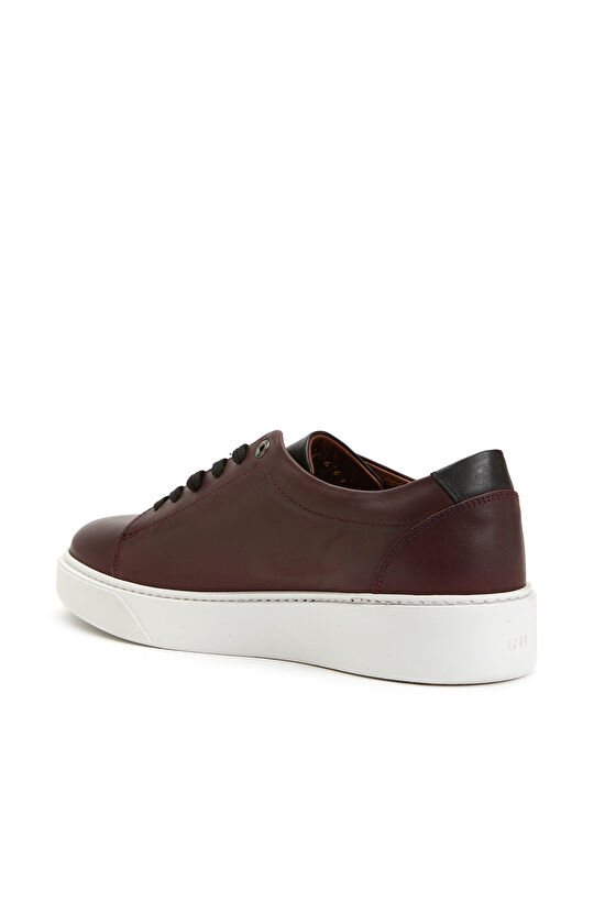 Bordo Kadın Deri Sneaker