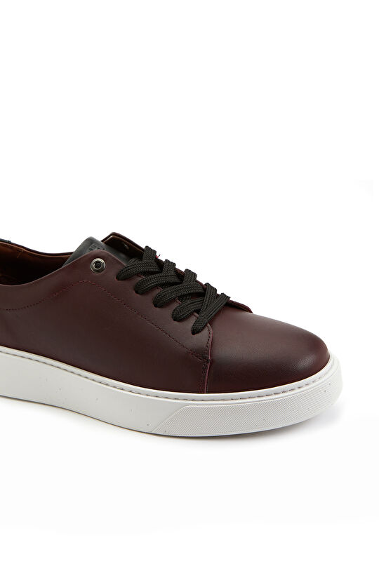 Bordo Kadın Deri Sneaker