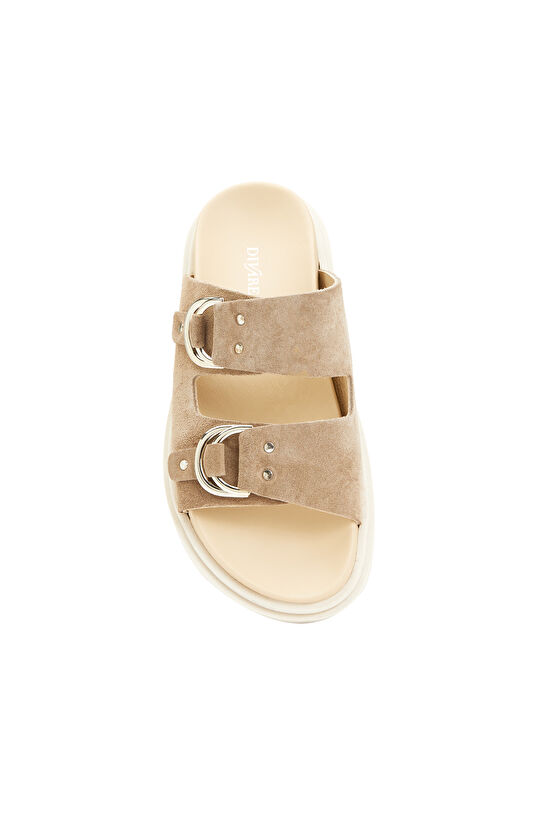 Taş Süet Kadın Deri Terlik