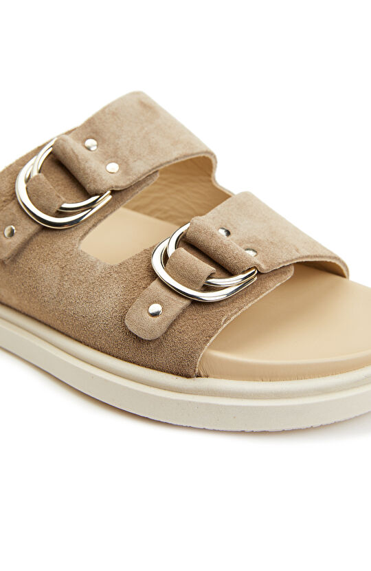 Taş Süet Kadın Deri Terlik