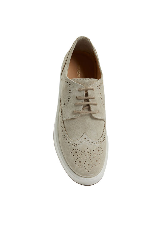 Taş Süet Erkek Zımbalı Deri Sneaker Ayakkabı