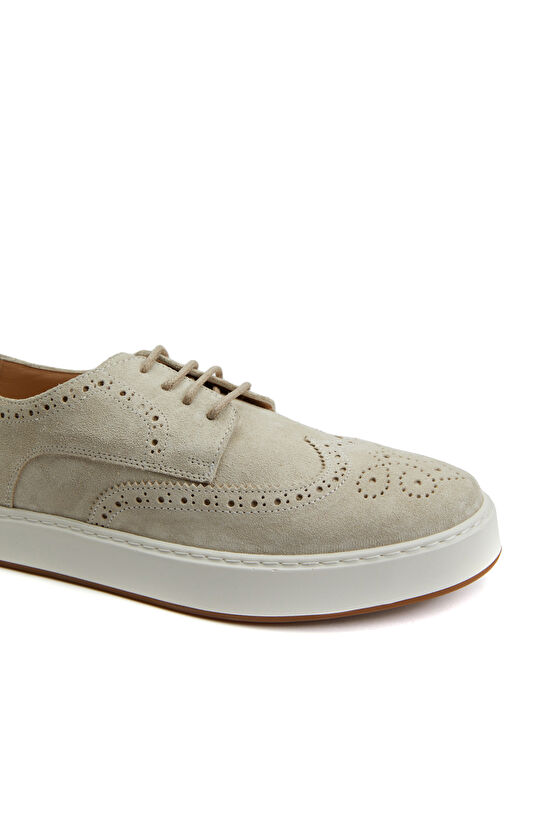 Taş Süet Erkek Zımbalı Deri Sneaker Ayakkabı