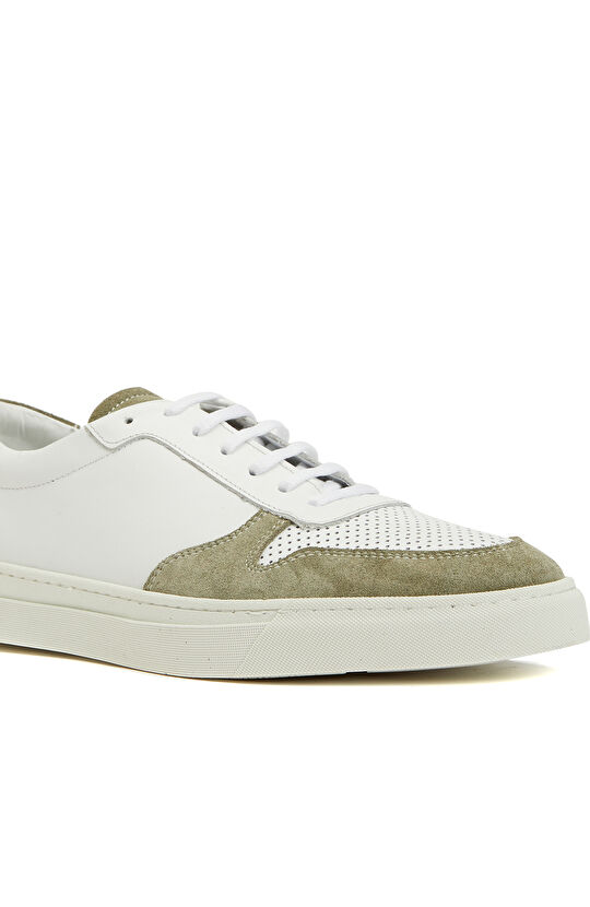 Beyaz Yeşil Erkek Deri Ayakkabı