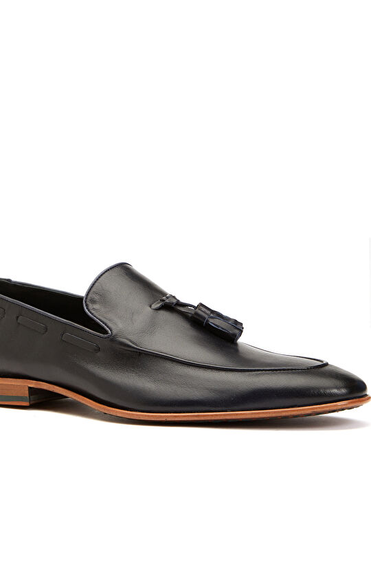 Lacivert Deri Erkek Loafer