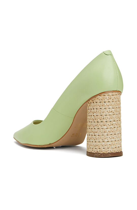 Yeşil Deri Kadın Ayakkabı